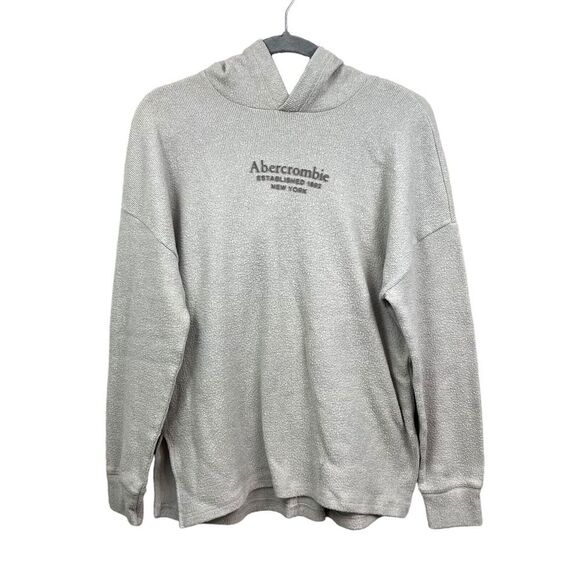 Abercrombie &‎ Fitch Hooded Sweatshirt Long Sleeves Terry Cloth Gray Women Sz S - Picture 1 of 5